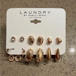 Laundry by Shelli Segal Gold and Rinestone Earring Set